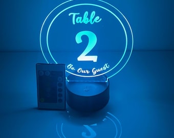 Custom Made Light Up 16 Colors LED Table Party Table Number Centerpiece Sweet 16, Birthday, Bar/Bat Mitzvah, Weddings, Quinceanera, Parties!