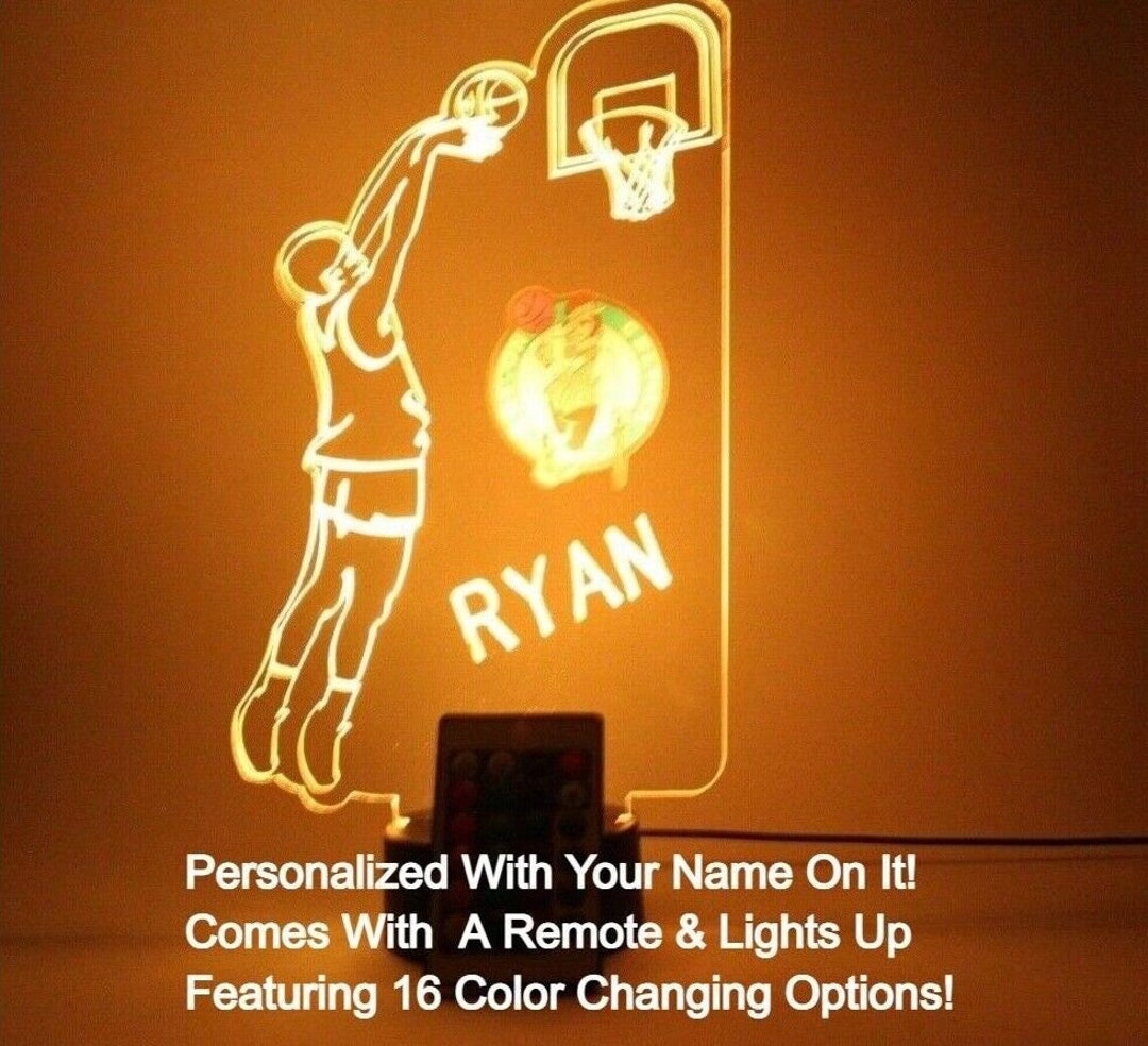 Boston Celtics Basketball Player Sports Night Light up Table Desk Lamp LED Personalized Engraved
