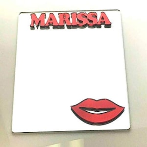 Lips Kiss Locker Mirror Personalized Back to School Magnetic Cheerful Custom Decor Inside of Locker Organizer Accessory Refrigerator Magnet