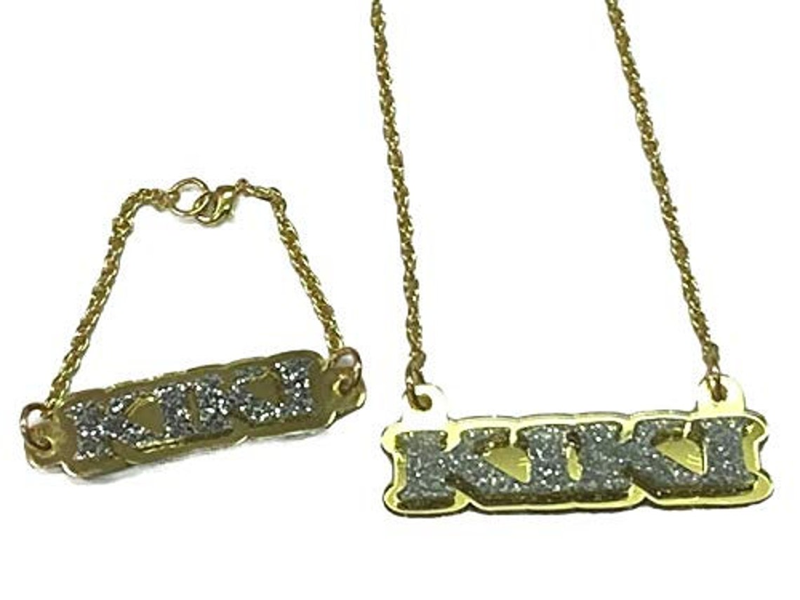 Personalized Matching Necklace and Bracelet Set Wit Quality Etsy