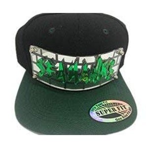 Personalized Custom Snapback Hat Six Panel Flat Bill Snap Back Hat Cap, Laser Cut Graffiti Letters, Custom Made to Order, Exclusive Creation