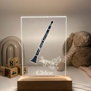 Clarinet Player, Wind Instrument Night Light Up Table Lamp LED Personalized Custom, Gift For Musicians, Clarinetists, Music Band Lovers Gift image 6