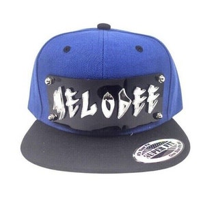 Personalized Custom Snapback Hat Six Panel Flat Bill Snap Back Hat Cap, Laser Cut Graffiti Letters, Custom Made to Order, Exclusive Creation
