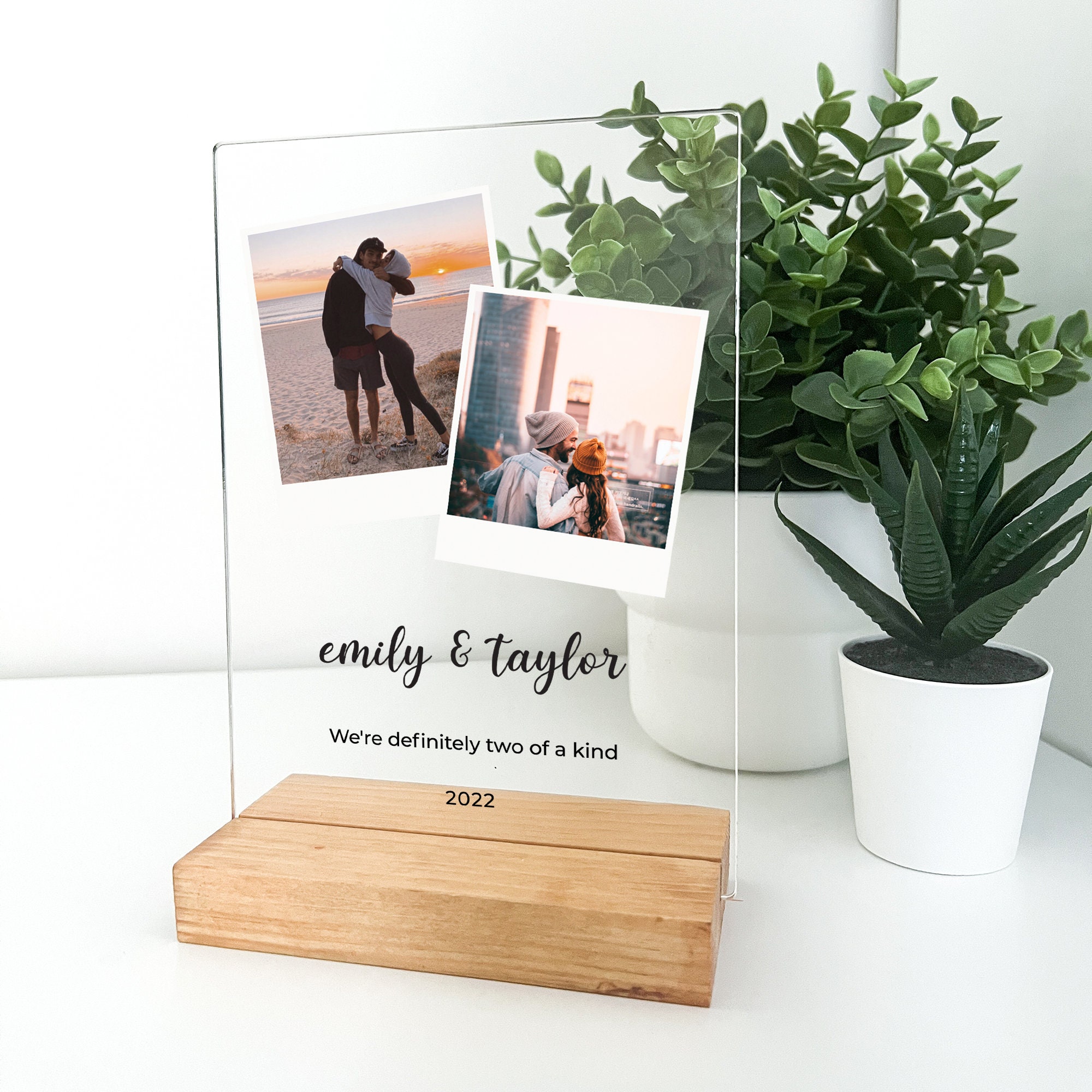 Custom Photo Picture Collage Plaque With Stand For Family, Best Friend, Birthday, Couples Engagement Gifts Valentine's Day Gift Personalized
