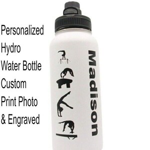 Personalized Insulated Stainless Steel Sports 18/32oz Water Bottle Custom Print Engraved Keeps Cold 24 hrs Classic Thermal Flasks Easy Carry