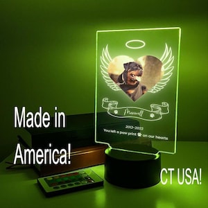 LED Light Up Pet Gedenktafel | Haustier-Memorial Nachtlicht | Personalisierte Geschenke für Haustier-Verlust | Benutzerdefinierte Haustier Foto | Benutzerdefinierte Haustier-Memorial-Geschenke