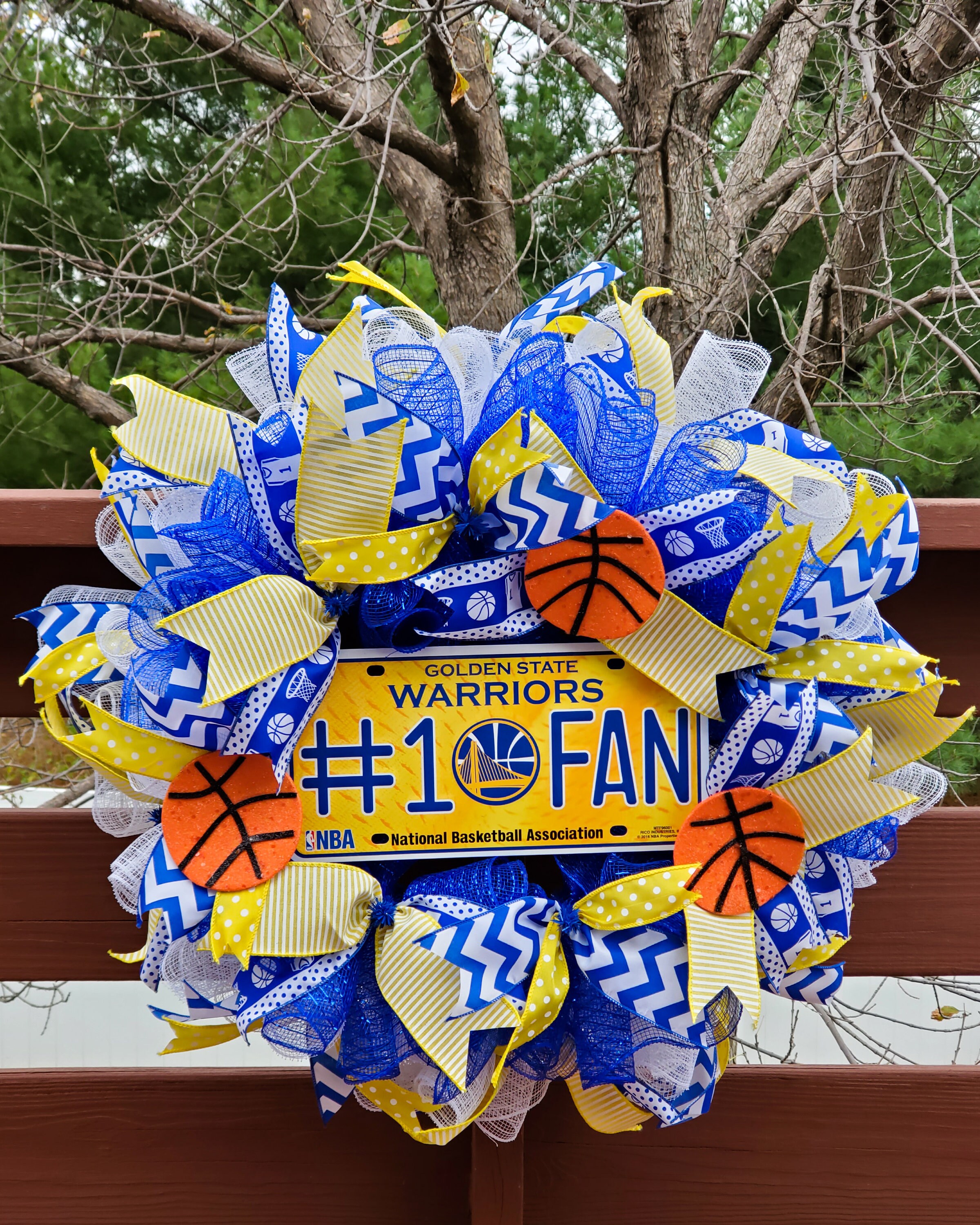 Golden State Warriors Wreath Sports Décor Basketball Décor Etsy