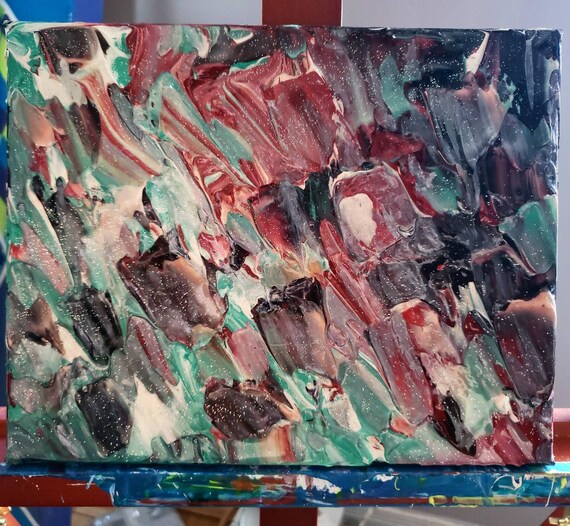 8 x 10 inch Abstract modeling paste painting Etsy