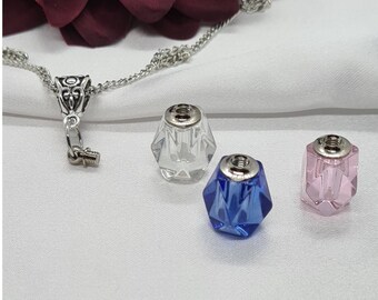 B GRADED Clear Vial Pendant Necklace, Dainty Stash necklace, Empty Blood Vial, Ash Storage, Spell Jar, Perfume Vial, Crystal Jewellery