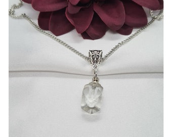 Clear Vial Pendant Necklace, Dainty Stash necklace, Empty Blood Vial, Ash Storage, Spell Jar, Perfume Vial, Crystal Jewellery