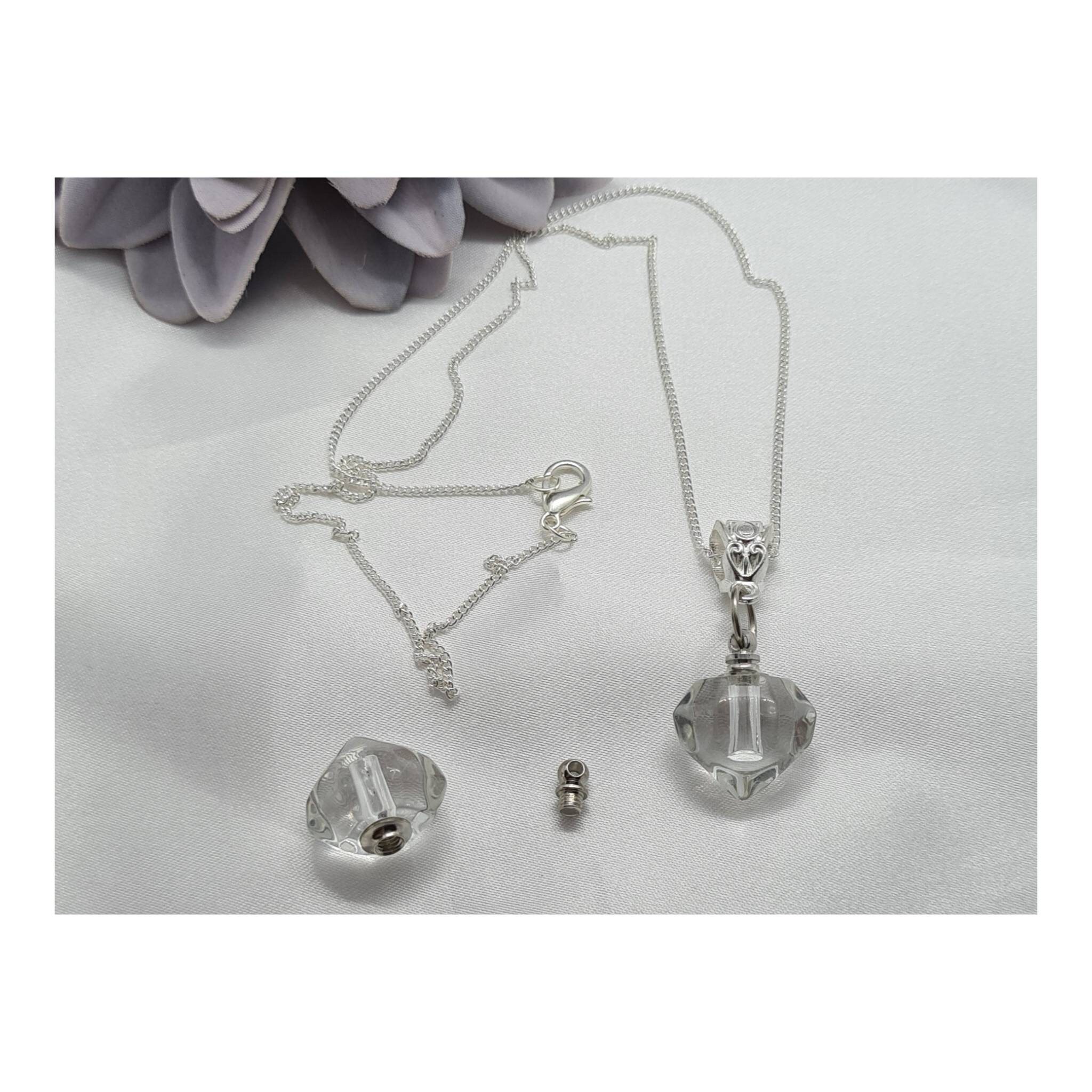 Clear Blood Vial Necklace Heart Shaped Vial Dainty Necklace Etsy