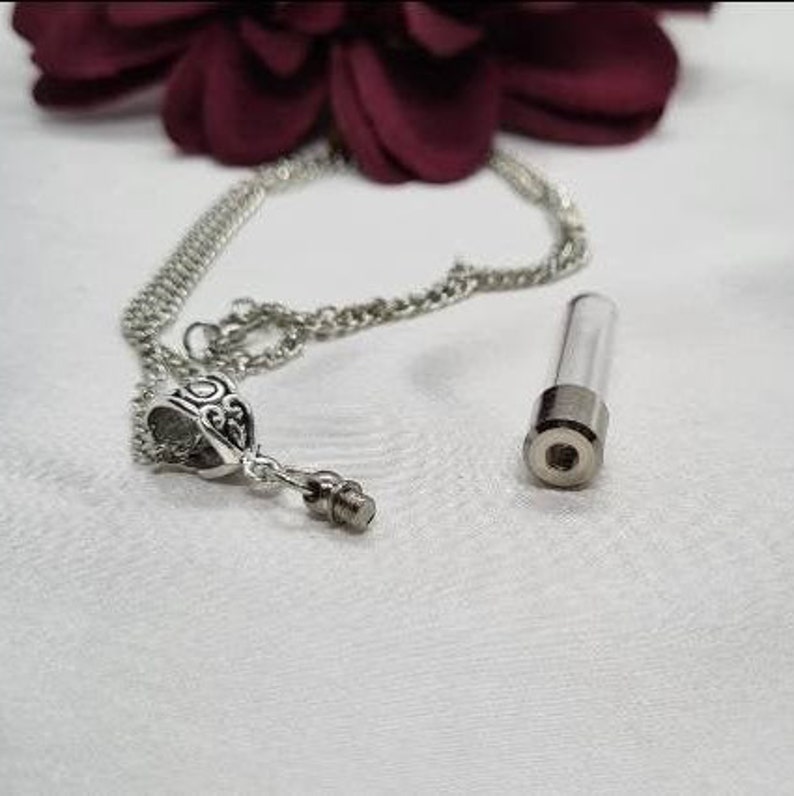 Vial Pendant Necklace Empty Blood Vial Kit Pipette Dainty Etsy