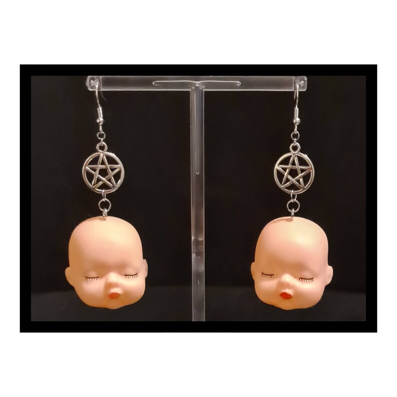 Creepy Baby Earrings Doll Head Earrings Gothic Jewelry Etsy
