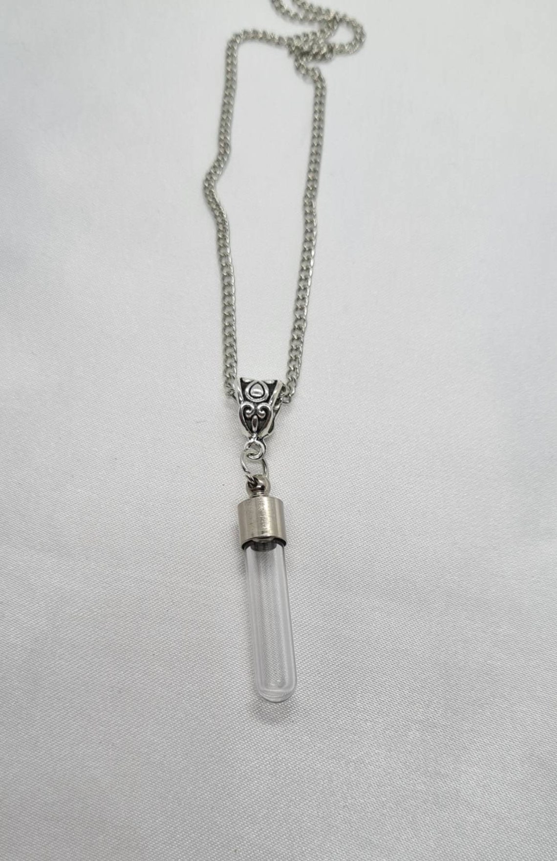 Vial Pendant Necklace Empty Blood Vial Kit Pipette Dainty Etsy