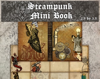 Steampunk Mini Book 2.5in x 3.5in