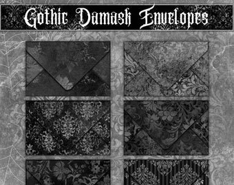 Gothic Damask Envelopes for Junk Journals