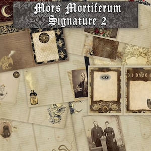 Mors Mortiferum Junk Journaling Kit, Journal Pages, Gothic, occult, Oddity Collage Pages, Halloween Junk Journal.