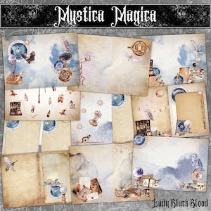 Mystica Magica Journal Pages, Gothic, Witchcraft, Occult, Mystical, Magic Junk Journal