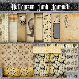 Halloween Junk Journal, Junk Journaling Pages, Halloween Journal.