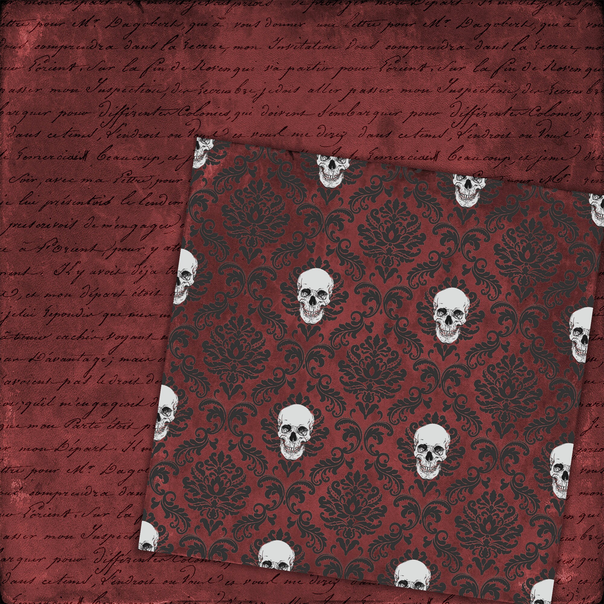 Gothic Red and Black Seamless Patterns Scrapbook Paper 12x12 Etsy