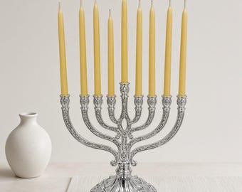6” Pure Beeswax Hanukkah Candles – Kosher, Hand-Dipped, Made in USA Menorah Tapers)