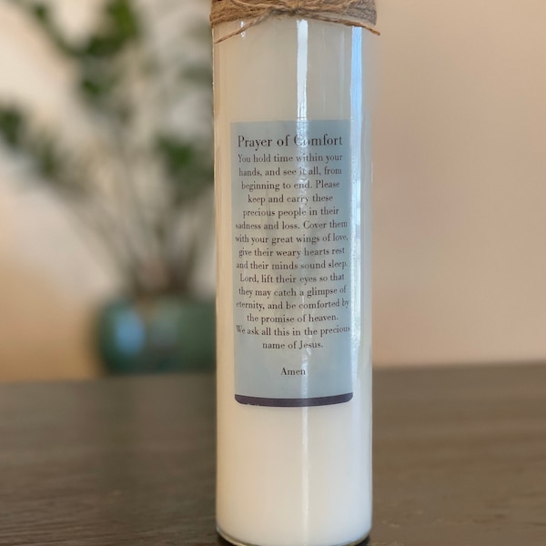 18oz Sympathy candle - 100% Soy Wax and Cotton Wicks. Prayer of Comfort. Prayer for the loss of loved ones, memorial candle.