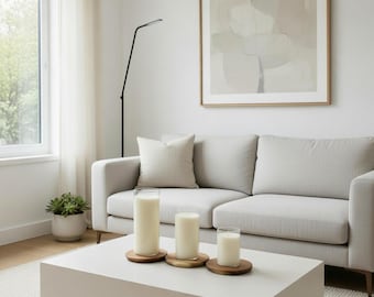 Set of 3 - Handmade soy candles for centerpiece decor