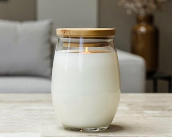15oz No label soy candle with lid - 100% Soy and dye free