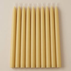 10pack - Organic hand-dipped Beeswax Taper Candles by AlianabyDesign