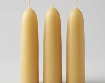 Organic beeswax candle lantern refills with free glass wax catcher.
