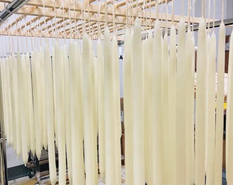 100pcs - Bulk Natural White Pure Beeswax Taper Candles – hand-dipped, Origin: USA by AlianabyDesign