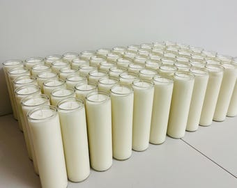 Bulk Unscented Soy Prayer Candles: 7-Day Long Burn Vegan Vigil Altar Candles