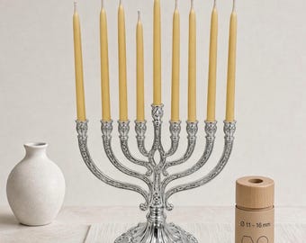 6 Inch Pure Beeswax Hannukah Candles – Kosher Certified, USA Origin