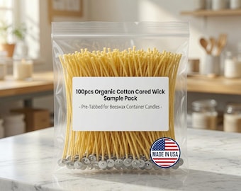 Pre-Tabbed Beeswax coated - organic cotton cored wicks