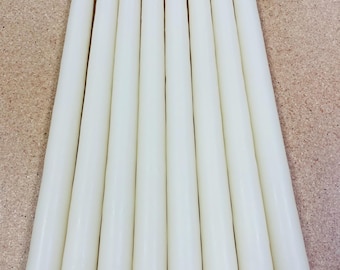 10pack - Natural White hand-dipped Pure Beeswax Taper Candles by AlianabyDesign