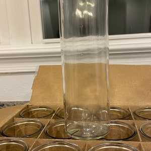 12 pack 7-day Tall Candle Container for candle making. 12pcs of organic cotton cored wick included. For prayer candles.