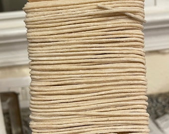Unbleached Organic cotton cored wick, uncoated. In rolls from 10ft - 50ft. Handmade in USA. FREE SHIPPING!