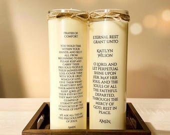 Novena Prayer Candles for departed love ones - Set of 2 soy candle