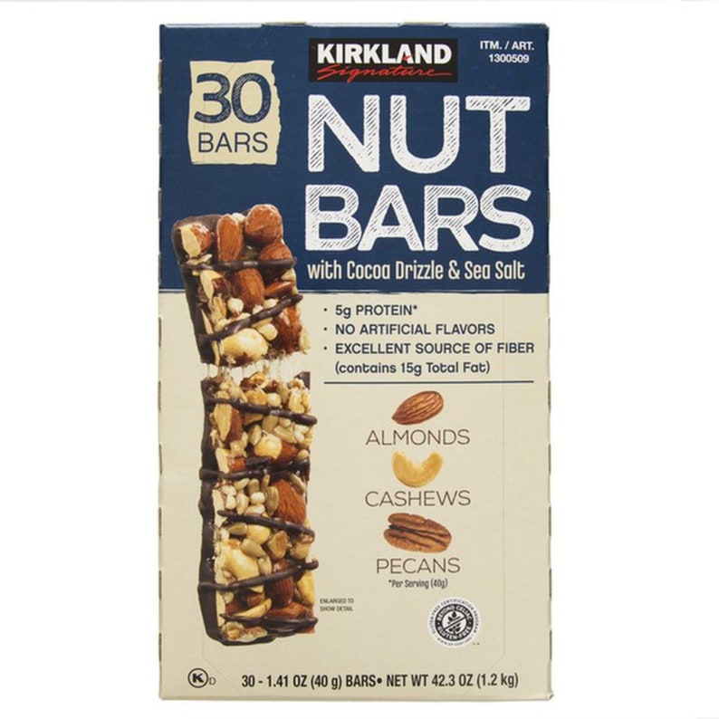 Kirkland Signature Nut Bars with Cocoa Drizzle & Sea Salt Etsy