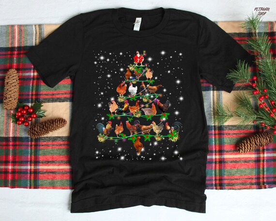 Chicken Christmas Tree Lights Funny Chicken Xmas Gift T-Shirt Chicken Christmas Tree Lights Funny Chicken Xmas Gift T-Shirt