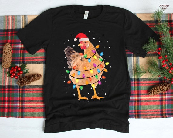 Chicken Christmas Tree Lights Funny Chicken Xmas Gift T-Shirt Chicken Christmas Tree Lights Funny Chicken Xmas Gift T-Shirt