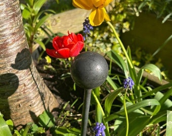 Steel Hollow Sphere Handmade Rustic Plant Support Stakes Made in the UK ZB