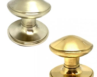 75 mm Victorian CENTRE Door Knob on Rose Brass or Satin Chrome CLEARANCE RS2101