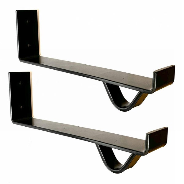 2 x Heavy Duty Steel Ladder Brackets 'CHAIN LOCKING' 50 x 5mm Steel Bar UK Made