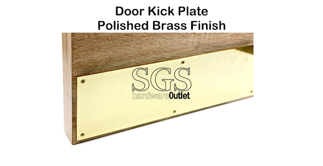 Solid Polished Brass Kick Plate Kicking Plate Made in England Screws