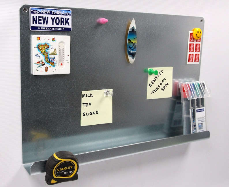 Galvanised Steel Notice Board Memo Board with Folded Etsy