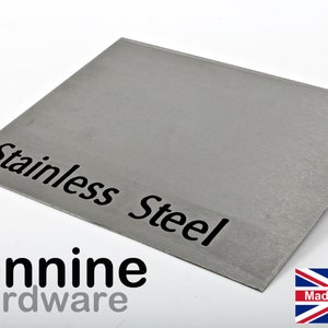 Door Finger Plate Push Plate Brushed Stainless Steel SSS430g Made in England c/w Fixing Screws image 2