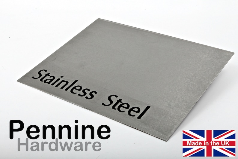 Door Finger Plate Push Plate Brushed Stainless Steel SSS430g Made in England c/w Fixing Screws image 2