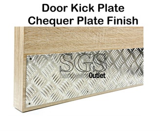 Chequer Plate Aluminum Kick Plate Kicking Plate Made in England Screws Included Door Protection