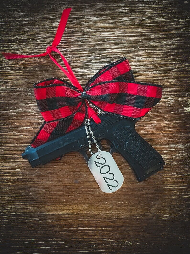 2023 Black Handgun Christmas Ornament, Gifts for Him, Gift for Dad